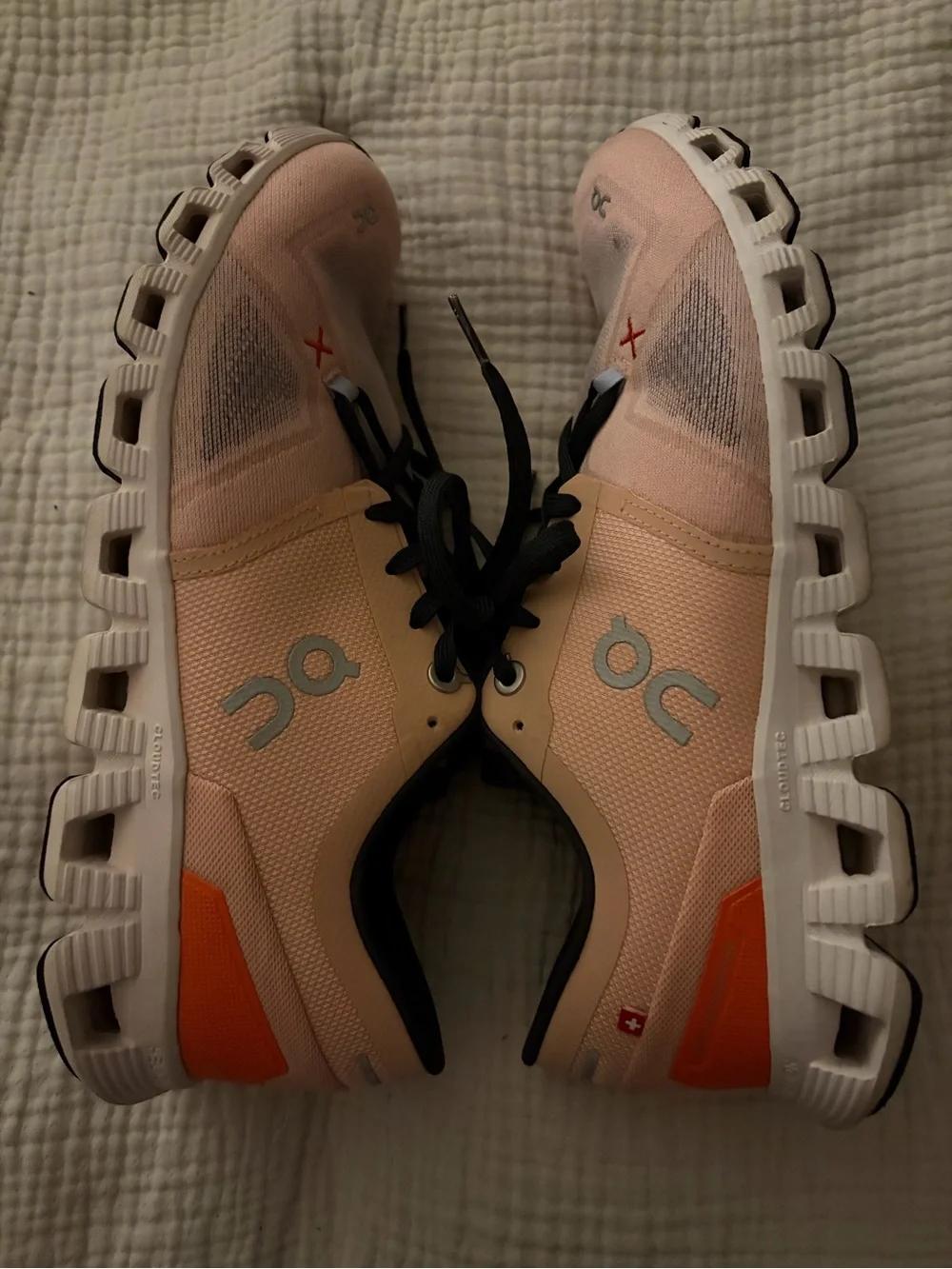 On Cloud X3 Women’s Training Sneakers in Rose Sand with Black Laces - SZ 9.5